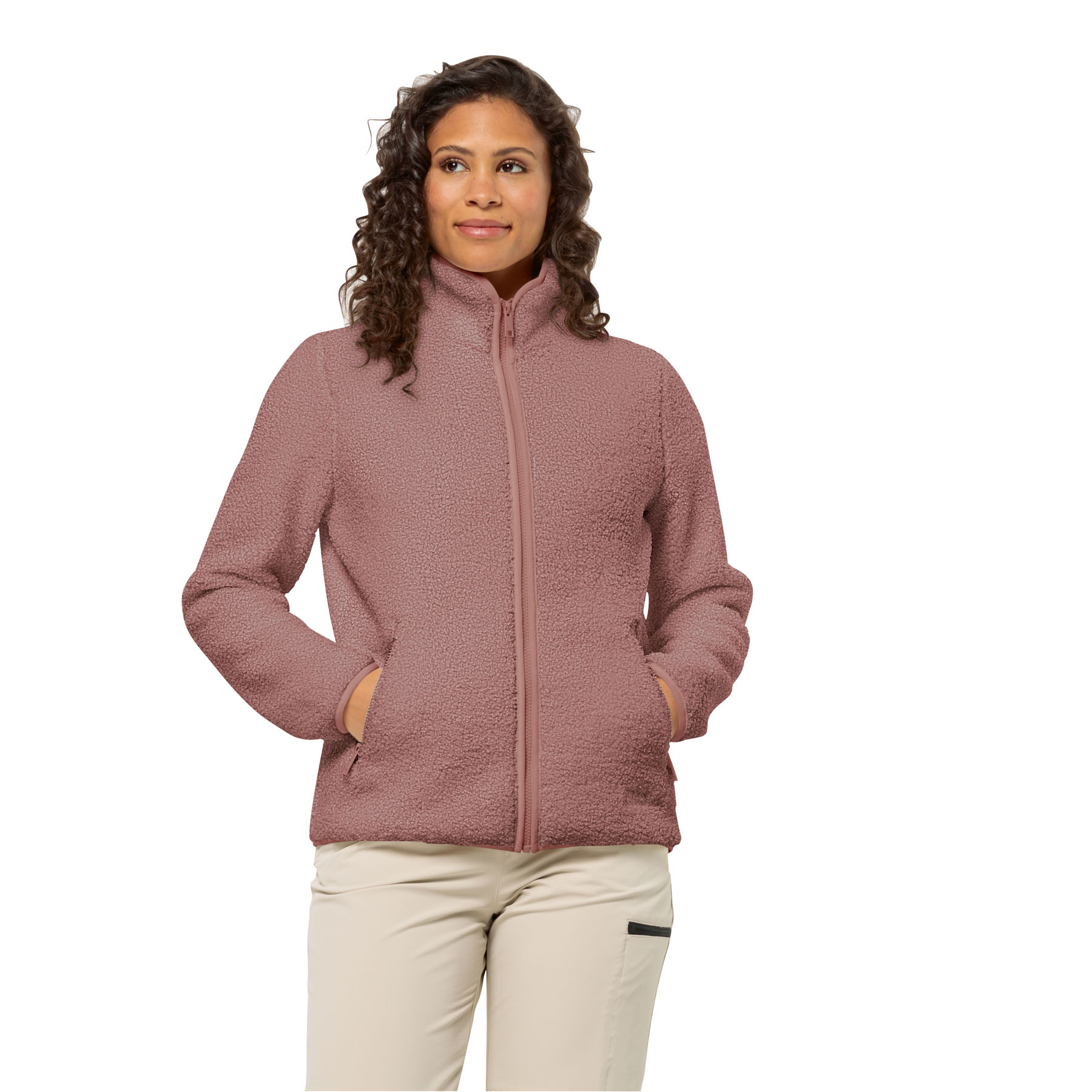 Ciepły polar damski Jack Wolfskin HIGH CURL JACKET W afterglow - L