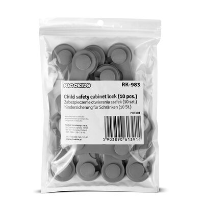 Zabezpieczenie szafek RICOKIDS RK-983 (10 sztuk) Szary