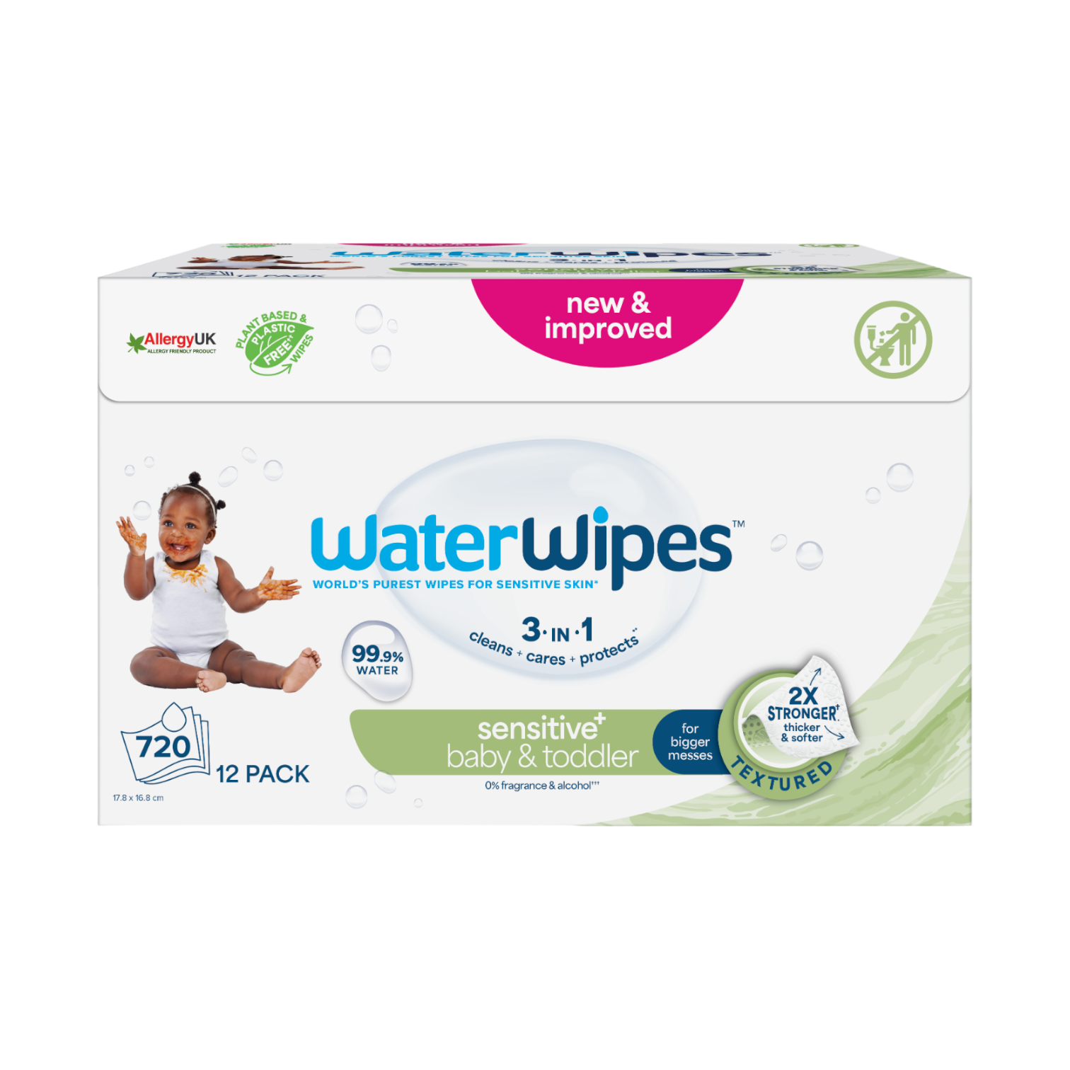 Waterwipes chusteczki nawilżane berry dla dzieci i niemowląt, 60 szt.x12/1 opak.