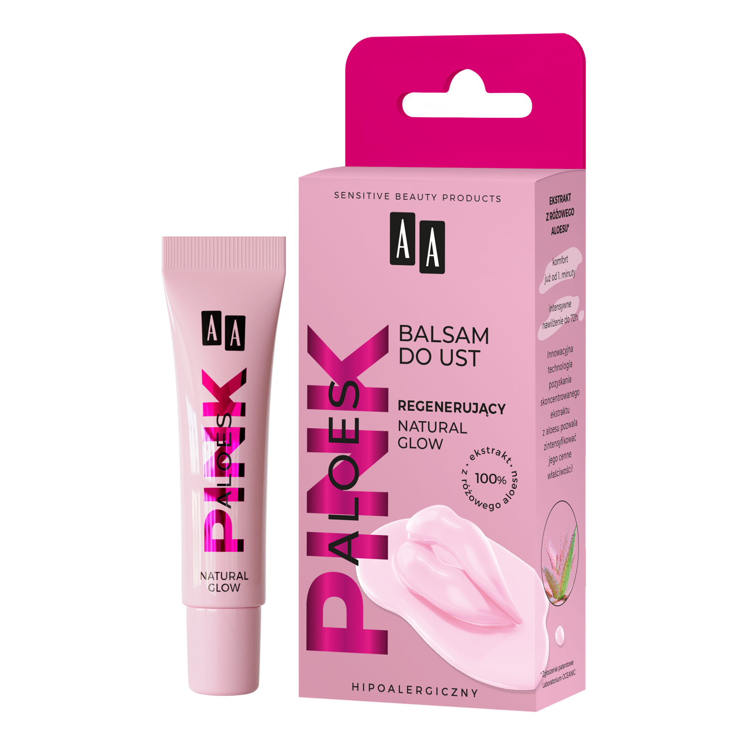 AA Aloes Pink regenerujący balsam do ust, 15 ml