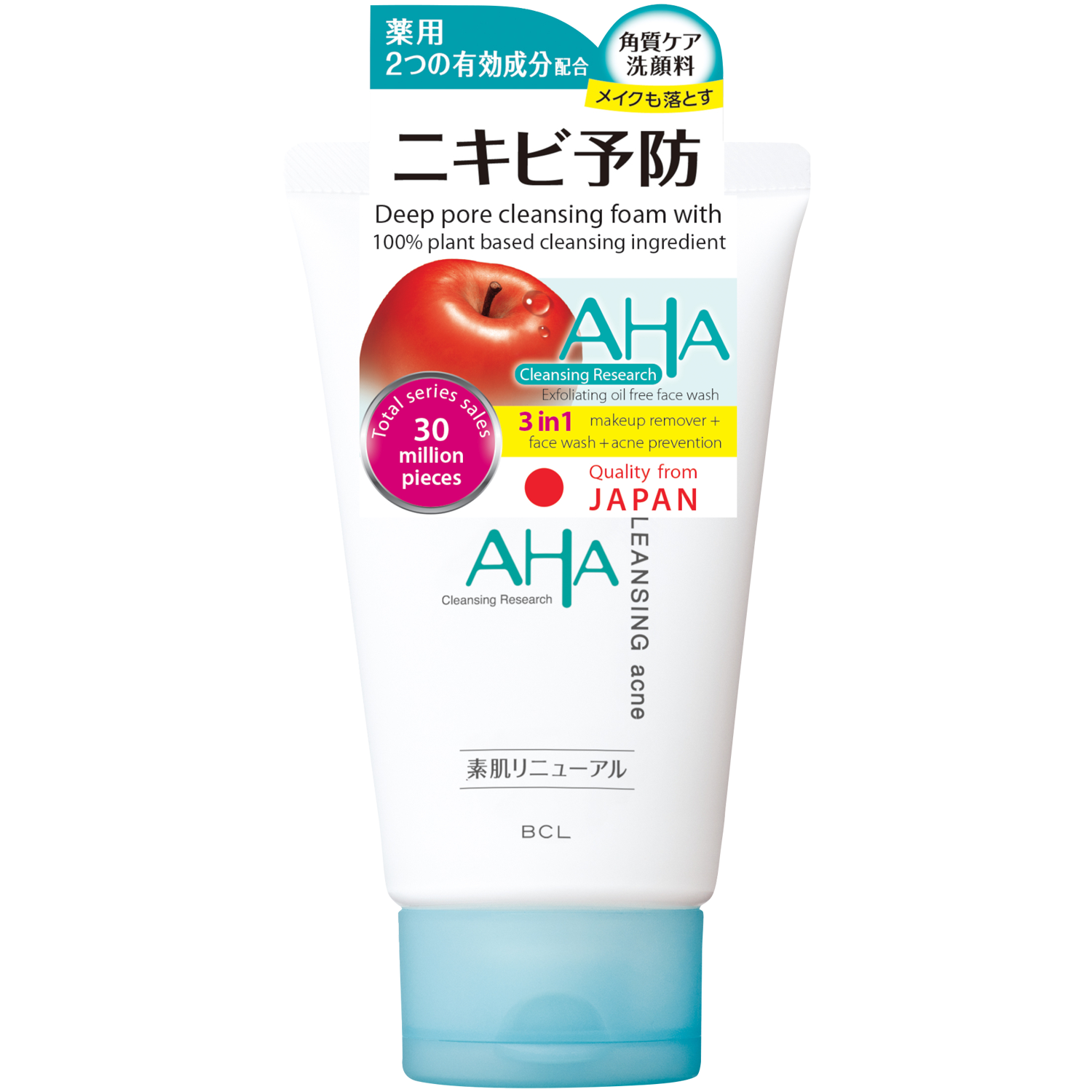 BCL AHA pianka przeciwtrądzikowa do mycia twarzy, 120 g