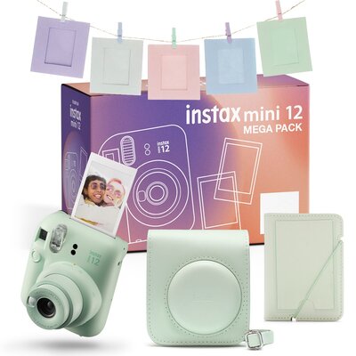 Aparat FUJIFILM Instax Mini 12 Zielony Pokrowiec + Album + Ramki + Sznurek + Klamerki