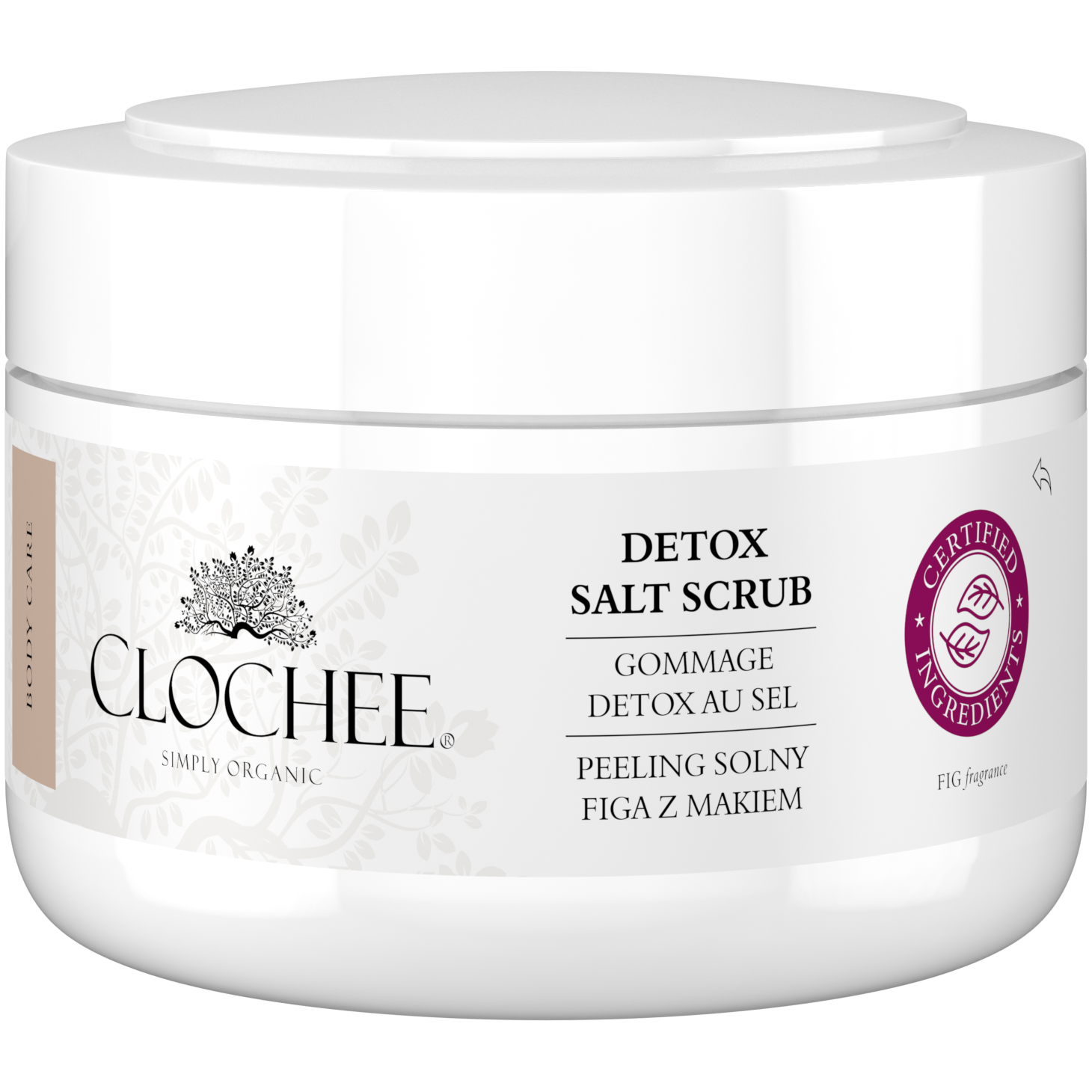 Clochee Detox Salt Scrub peeling solny do ciała figa z makiem, 240 ml