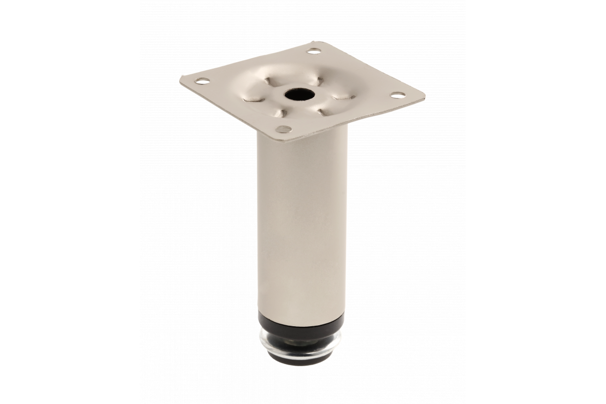 Nóżka meblowa GTV BD-100, cylindryczny, H=100 mm, fi30 mm, stal, satyna