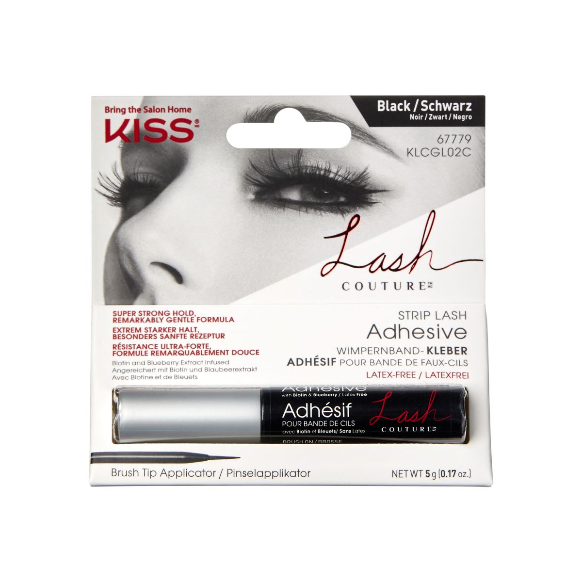 Kiss Couture klej do sztucznych rzęs czarny, 5 g