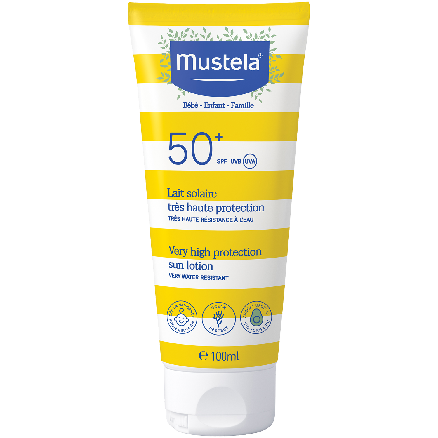 Mustela Lait Solaire ochronne mleczko z SPF50+ do twarzy i ciała, 100 ml