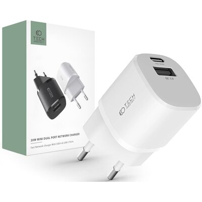 Ładowarka sieciowa TECH-PROTECT C20W Mini PD20W/QC3.0 Biały