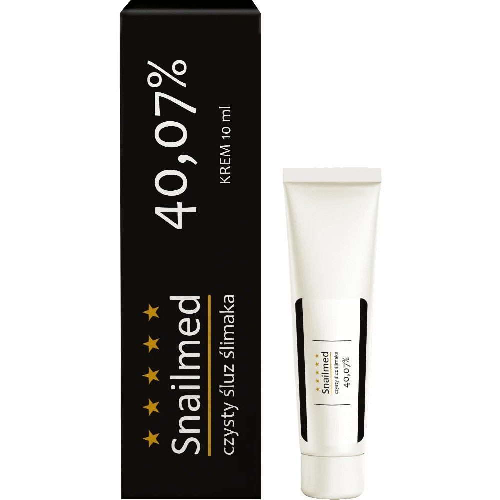 Snailmed przeciwstarzeniowy, codzienny krem do twarzy Czarna Perła z kwasem hialuronowym i witaminami, na bazie naturalnego, czystego śluzu ślimaka...