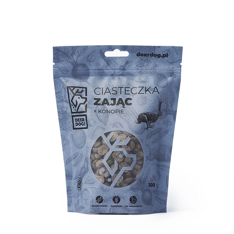 Deer Dog Ciasteczka dla psa z zającem i konopiami 300g