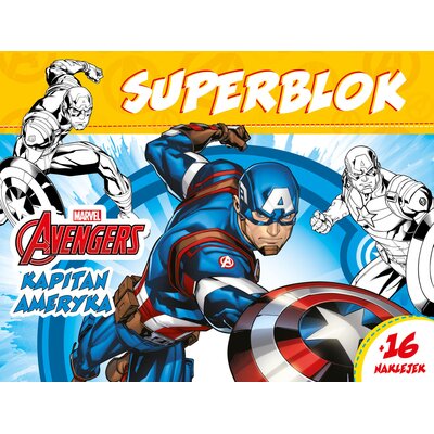 Kolorowanka Marvel Avengers Superblok Kapitan Ameryka