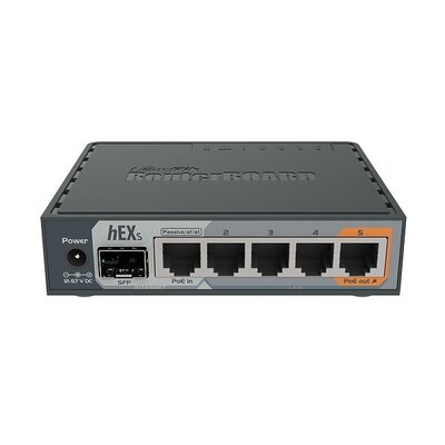 Switch MIKROTIK hEX S RB760IGS Gigabit Ethernet, 6 portów, Funkcja PoE, Zarządzalny