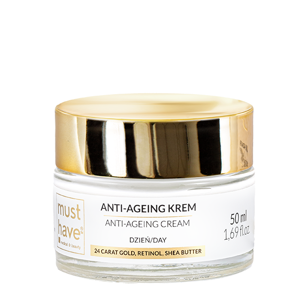 MustHave Gold Essence wygładzający krem na dzień z 24-karatowym złotem, 50 ml