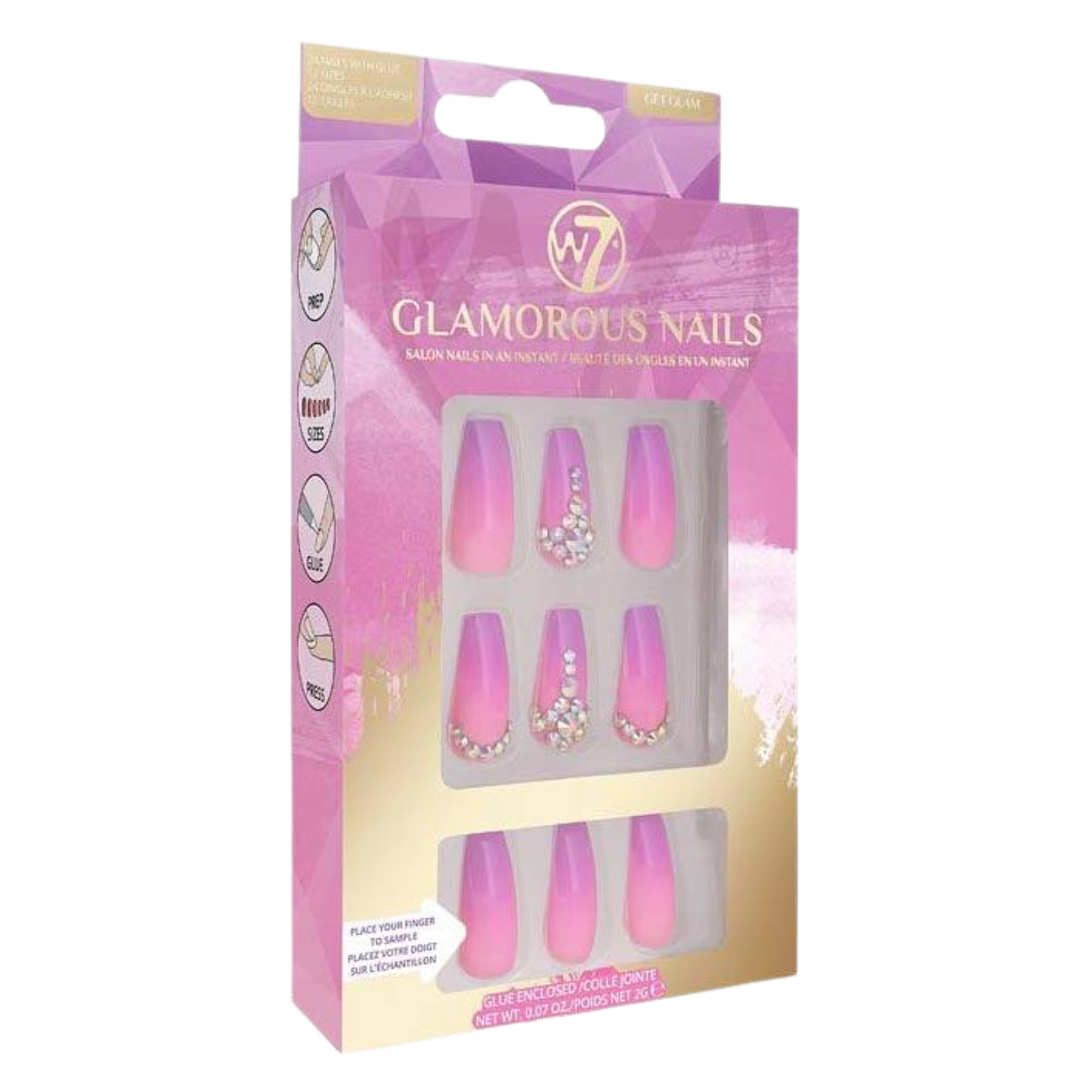 W7 Glamorous Nails sztuczne paznokcie Get Glam, 24 szt./1 opak.