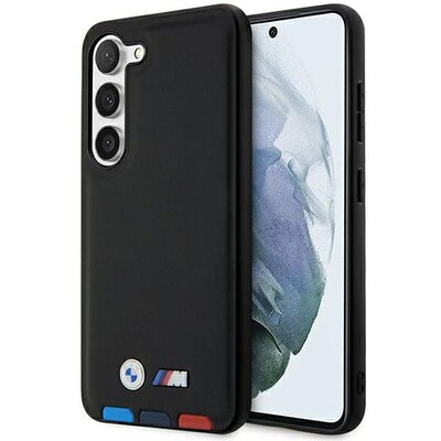 Etui BMW Leather Stamp Tricolor do Samsung S23 S911 Czarny